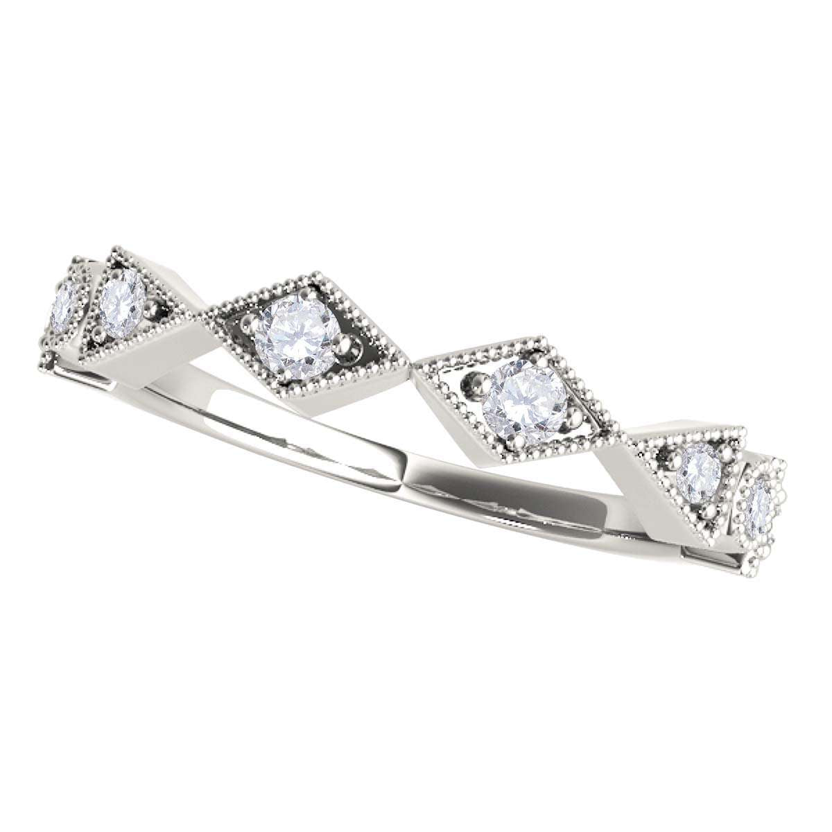 0.15 Carat Solitaire Diamond Prong Set Wedding Band For Women In 14K Yellow Rose & White Gold Mauli Jewels