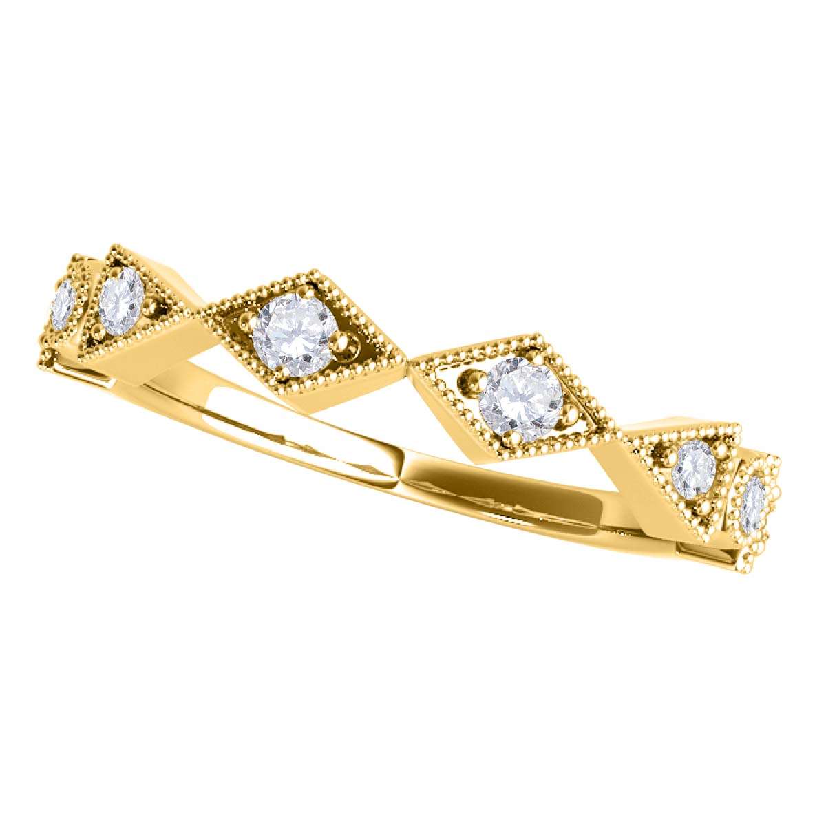 0.15 Carat Solitaire Diamond Prong Set Wedding Band For Women In 14K Yellow Rose & White Gold Mauli Jewels