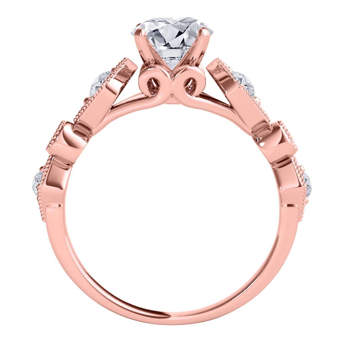 1/2 Carat Natural Diamond Solitaire Engagement Rings For Women in 14K Rose White & Yellow Gold Mauli Jewels