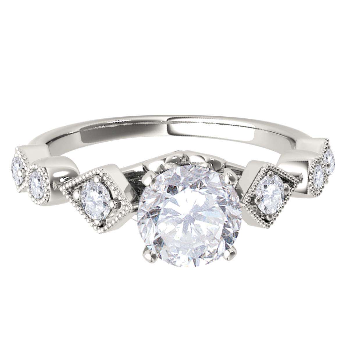 1/2 Carat Natural Diamond Solitaire Engagement Rings For Women in 14K Rose White & Yellow Gold Mauli Jewels