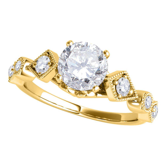 1/2 Carat Natural Diamond Solitaire Engagement Rings For Women in 14K Rose White & Yellow Gold Mauli Jewels