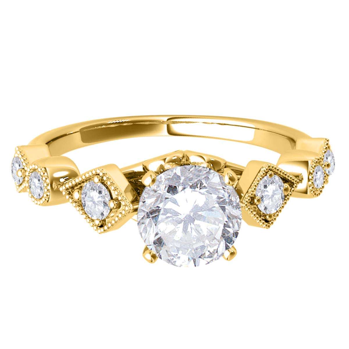 1/2 Carat Natural Diamond Solitaire Engagement Rings For Women in 14K Rose White & Yellow Gold Mauli Jewels
