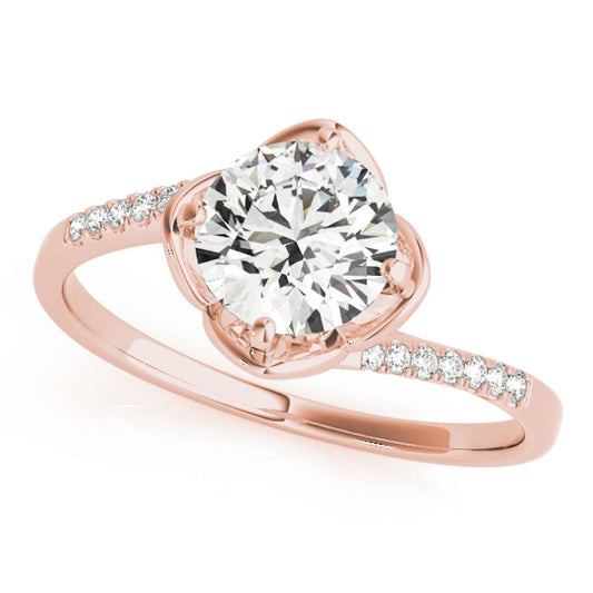 0.55 Carat Solitaire Diamond Engagement Wedding Prong Set Ring In 14K Solid Rose White & Yellow Gold Mauli Jewels