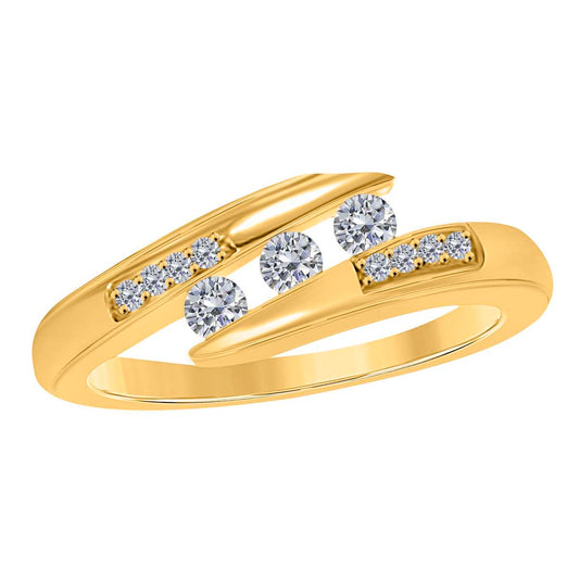 0.25 Carat Diamond Channel Set Wedding Band for Women in 14K Yellow, Rose & White Gold Mauli Jewels