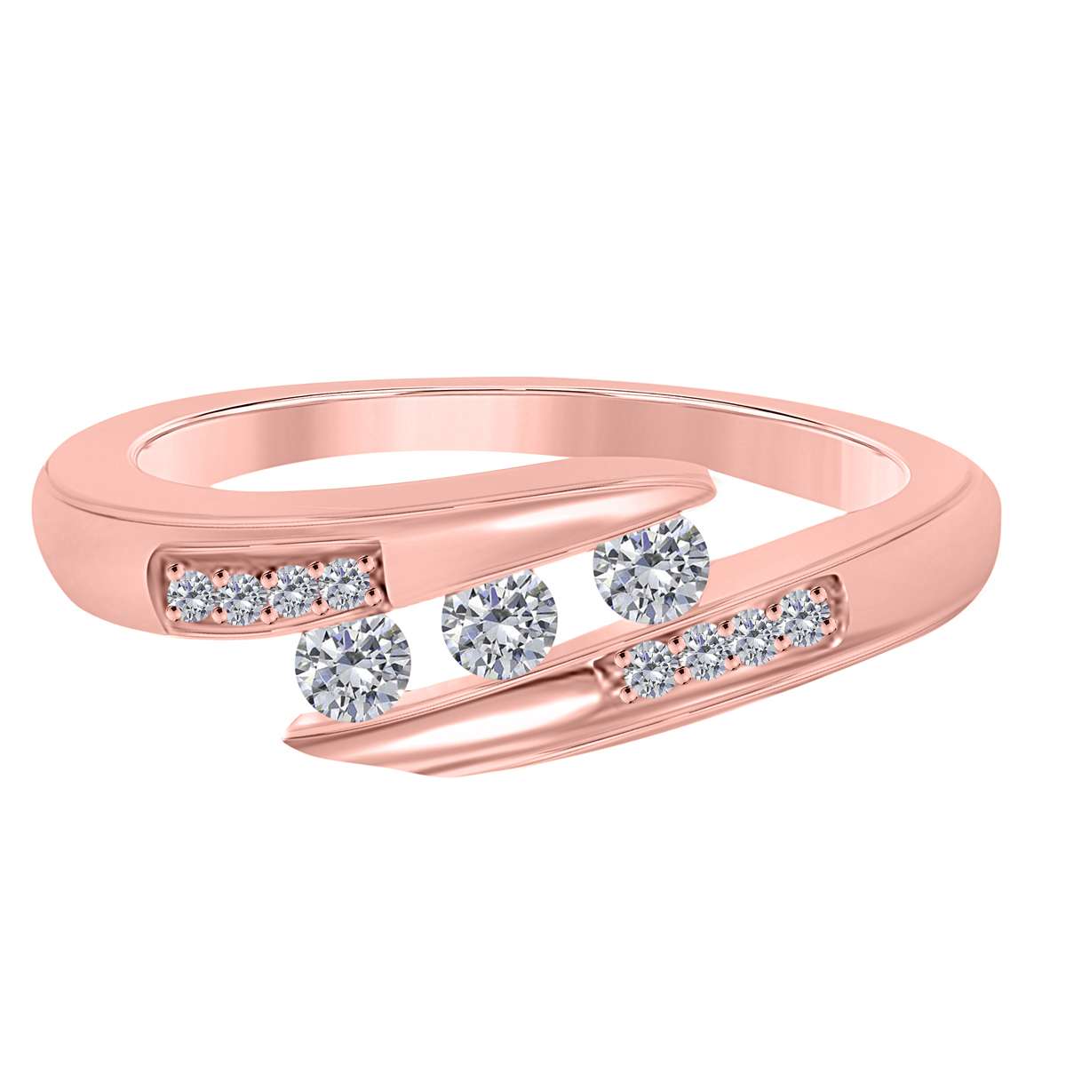 0.25 Carat Diamond Channel Set Wedding Band for Women in 14K Yellow, Rose & White Gold Mauli Jewels