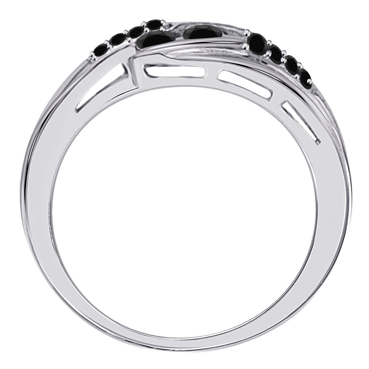 0.25 Carat Black Diamond Channel Set Wedding Band for Women in 14K Yellow, Rose & White Gold Mauli Jewels