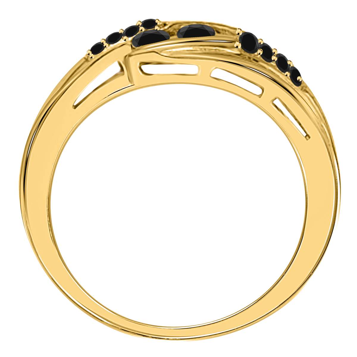 0.25 Carat Black Diamond Channel Set Wedding Band for Women in 14K Yellow, Rose & White Gold Mauli Jewels