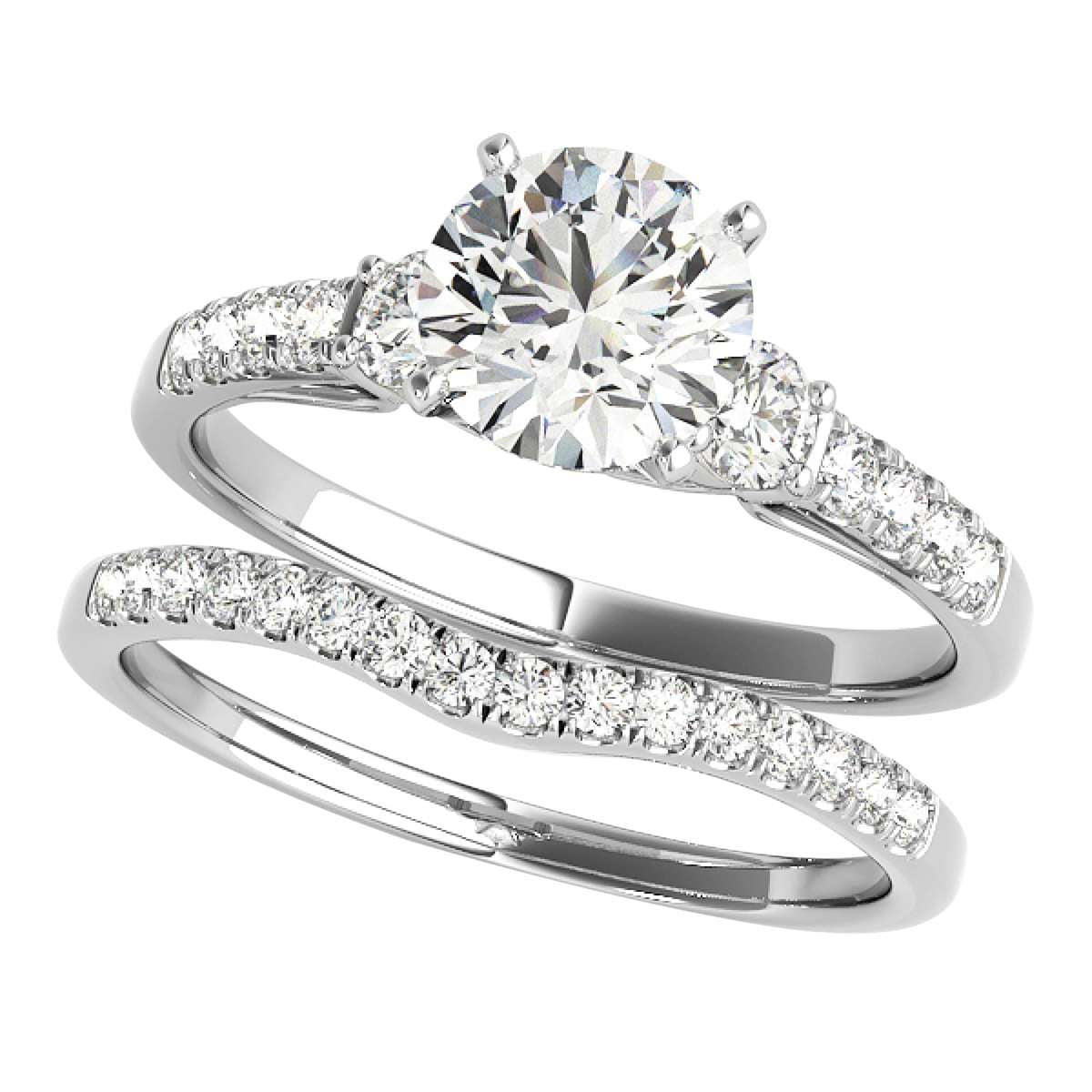 1.25 Carat Natural Diamond Bridal Set Engagement Wedding Rings for Women in 14K Rose, White & Yellow Gold Mauli Jewels