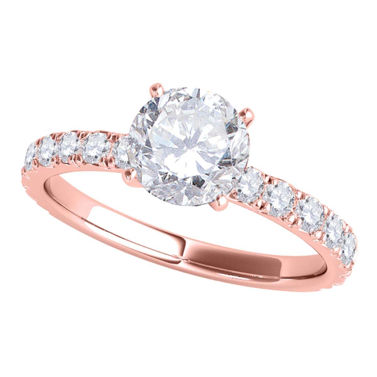 0.50 Carat Natural Diamond Engagement Wedding Solitaire Ring In 10K Rose, White & Yellow Gold Mauli Jewels