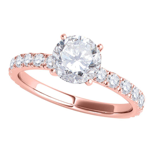 0.50 Carat Natural Diamond Engagement Wedding Solitaire Ring In 10K Rose, White & Yellow Gold Mauli Jewels