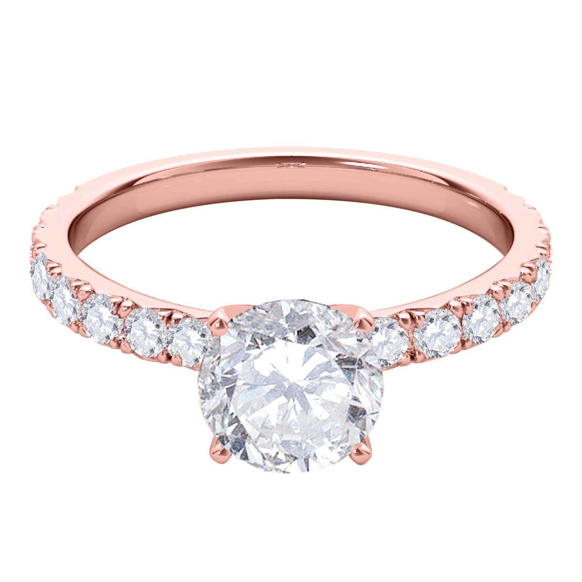 0.50 Carat Natural Diamond Engagement Wedding Solitaire Ring In 10K Rose, White & Yellow Gold Mauli Jewels