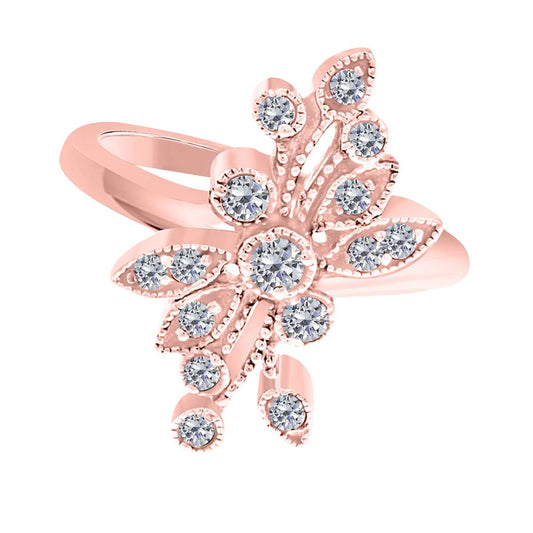 0.35 Carat Natural Diamond Bezel-Set Engagement Ring in 10K Rose, White, or Yellow Gold Mauli Jewels