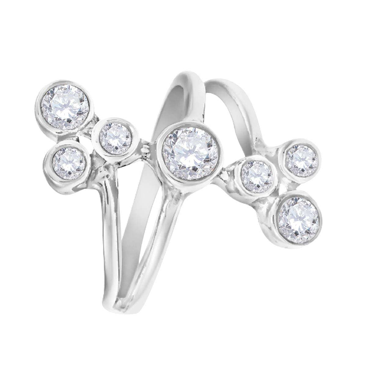 0.75 Carat Natural Diamond Bezel Set Engagement Wedding Ring In 10K Rose White & Yellow Gold Mauli Jewels