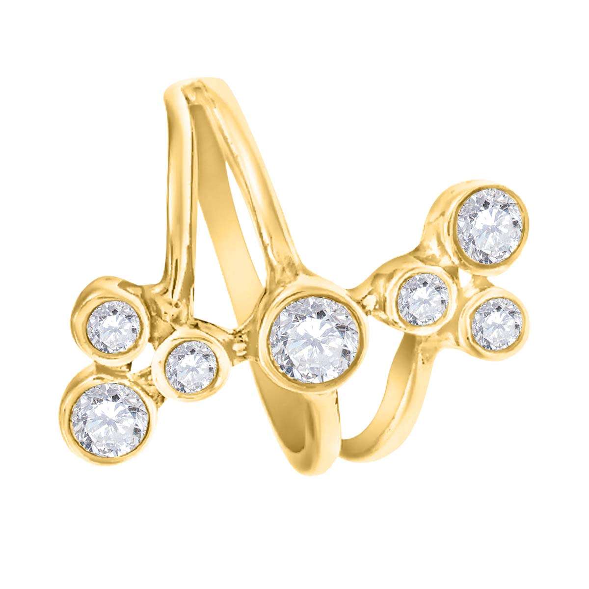 0.75 Carat Natural Diamond Bezel Set Engagement Wedding Ring In 10K Rose White & Yellow Gold Mauli Jewels