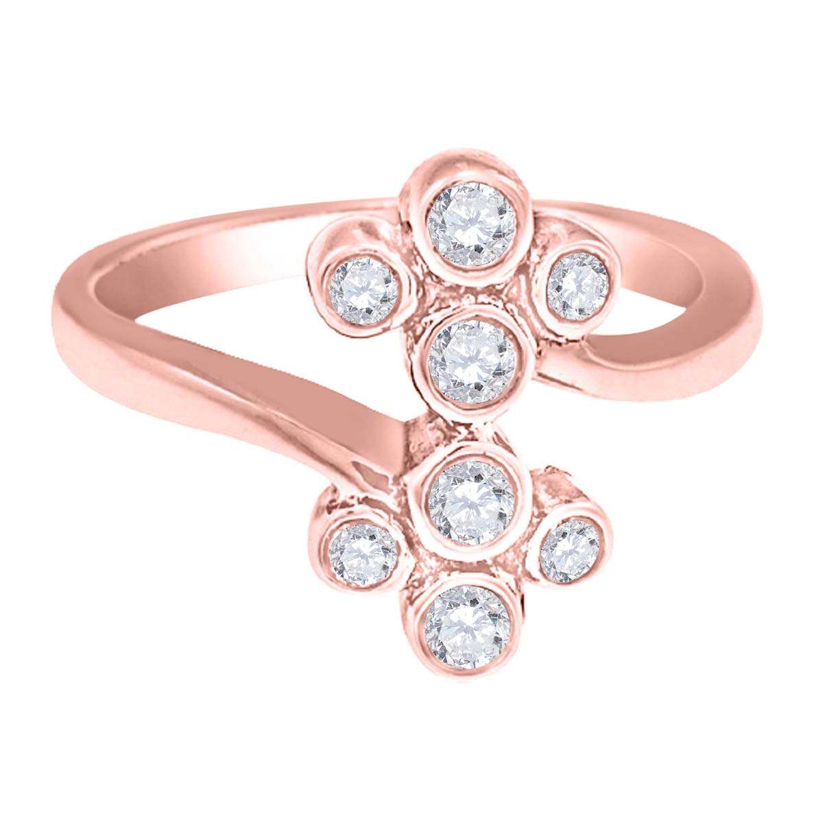 0.25 Carat Natural Diamond Bezel-Set Engagement Wedding Ring in 10K Rose, White, or Yellow Gold Mauli Jewels