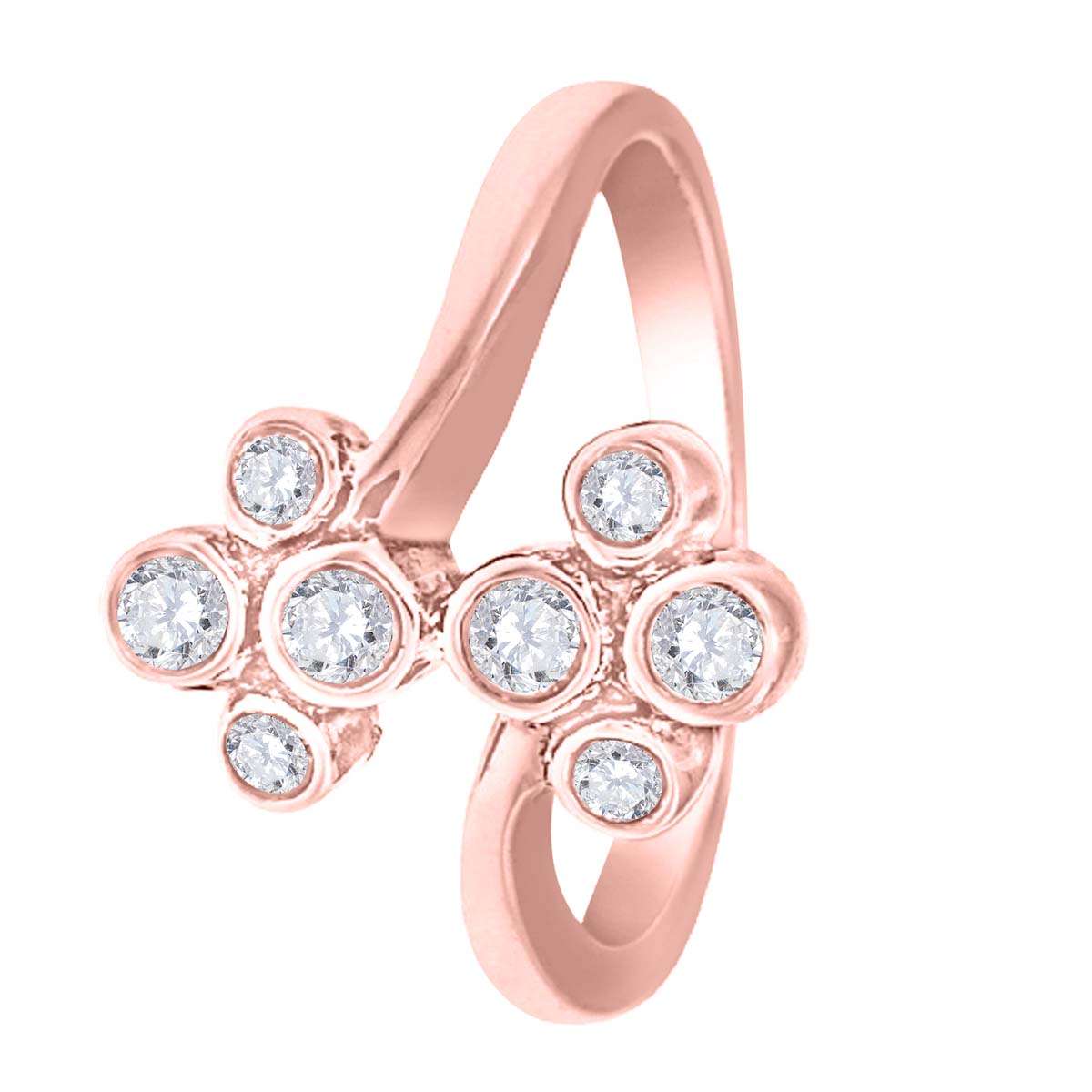 0.25 Carat Natural Diamond Bezel-Set Engagement Wedding Ring in 10K Rose, White, or Yellow Gold Mauli Jewels