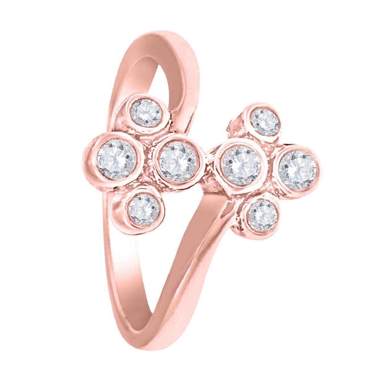 0.25 Carat Natural Diamond Bezel-Set Engagement Wedding Ring in 10K Rose, White, or Yellow Gold Mauli Jewels