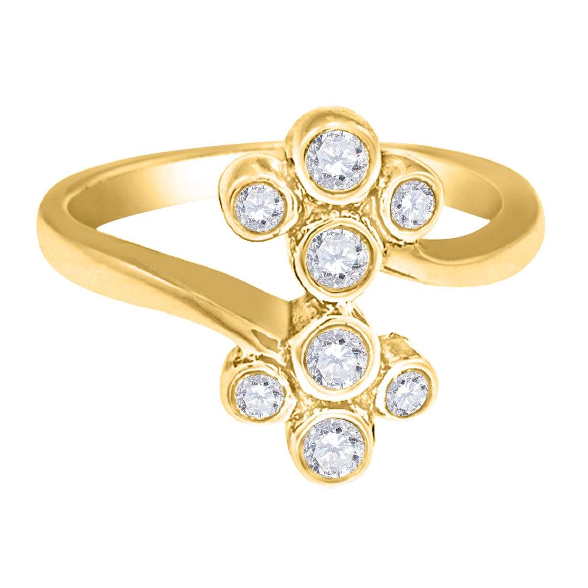 0.25 Carat Natural Diamond Bezel-Set Engagement Wedding Ring in 10K Rose, White, or Yellow Gold Mauli Jewels