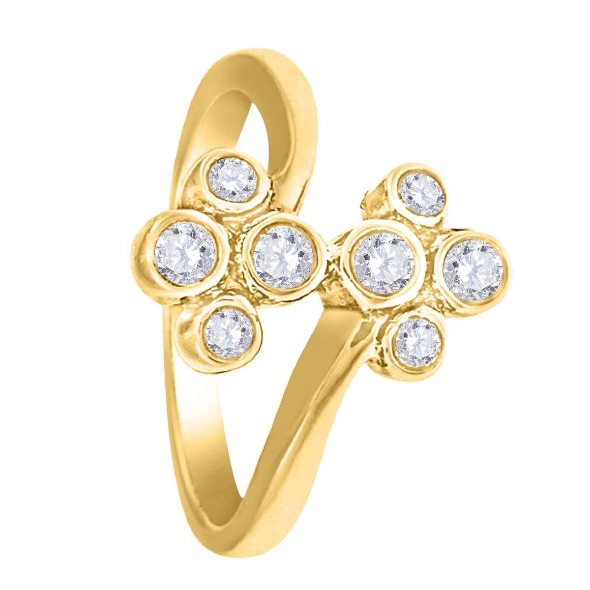 0.25 Carat Natural Diamond Bezel-Set Engagement Wedding Ring in 10K Rose, White, or Yellow Gold Mauli Jewels