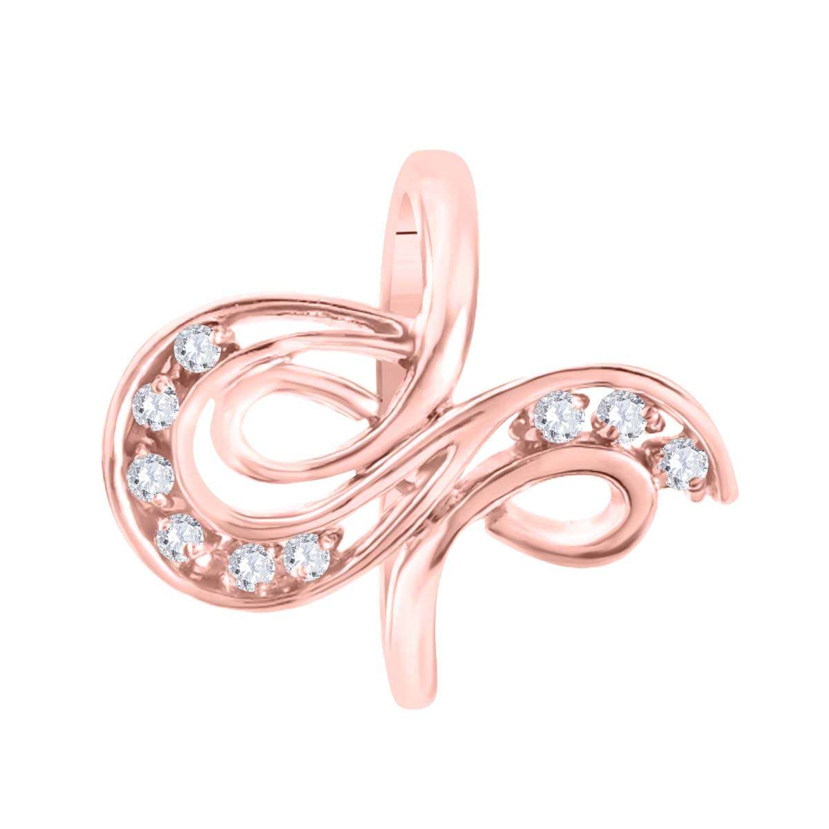 0.10 Carat Natural Diamond Prong Set Engagement Wedding Ring in 10K Rose, White & Yellow Gold Mauli Jewels