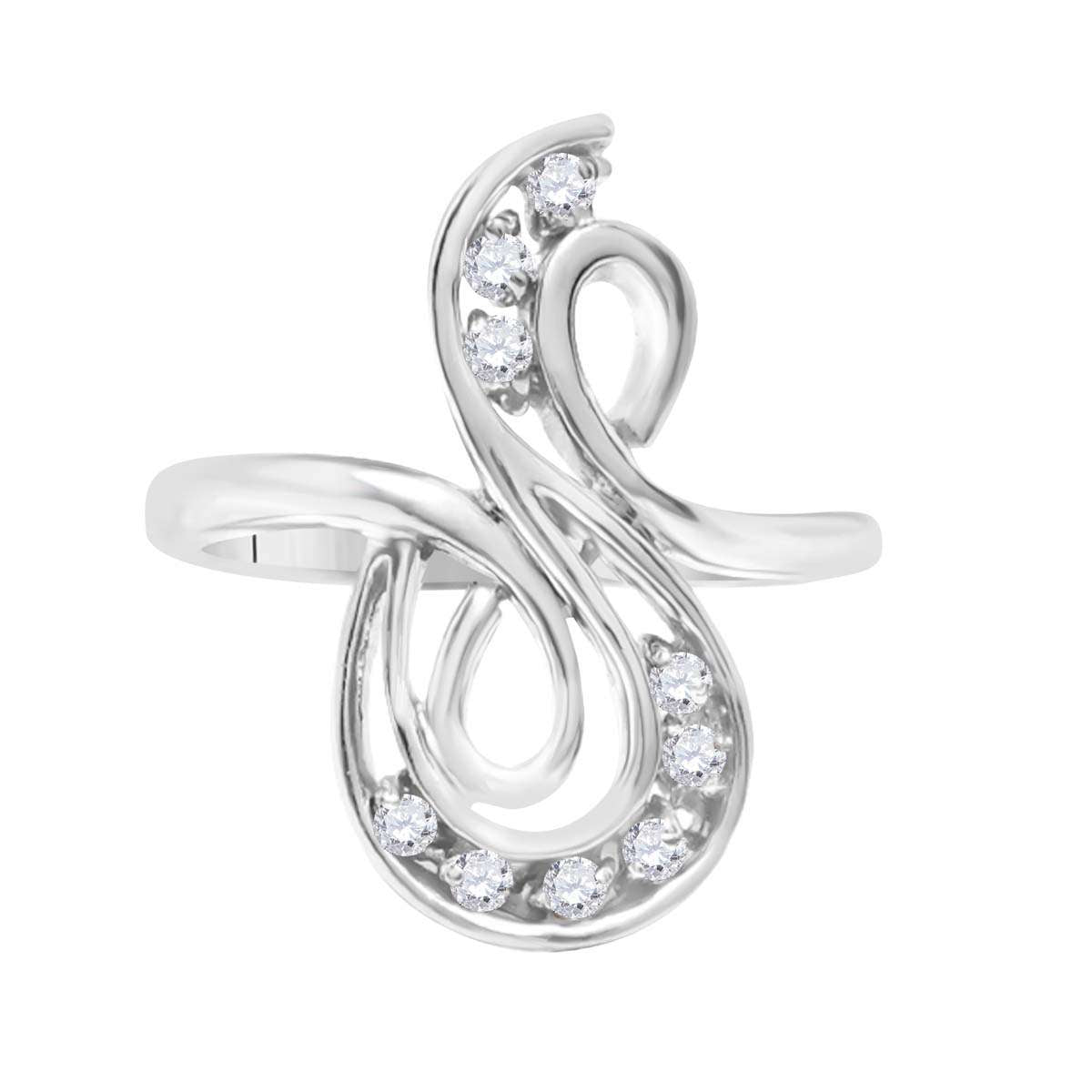 0.10 Carat Natural Diamond Prong Set Engagement Wedding Ring in 10K Rose, White & Yellow Gold Mauli Jewels