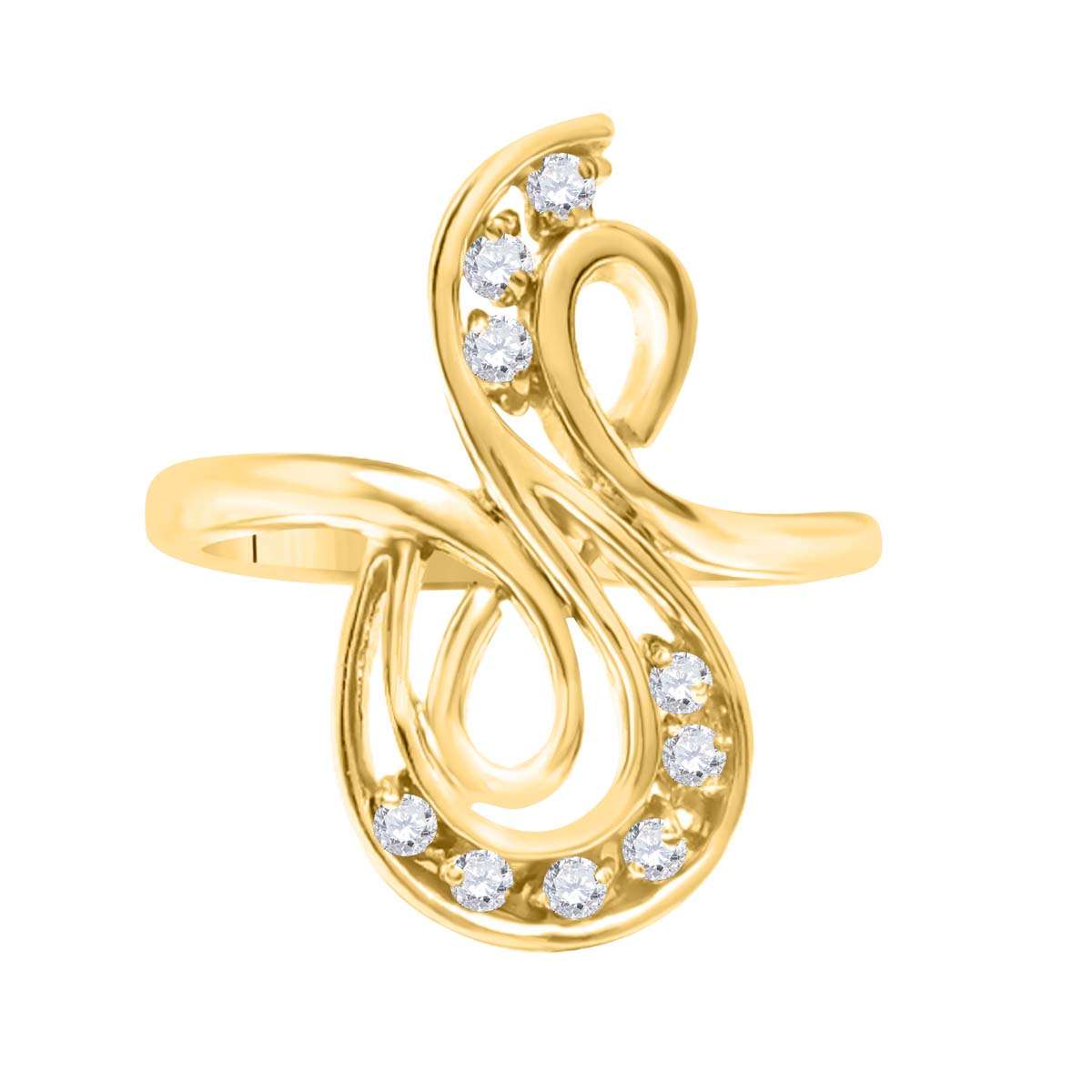0.10 Carat Natural Diamond Prong Set Engagement Wedding Ring in 10K Rose, White & Yellow Gold Mauli Jewels