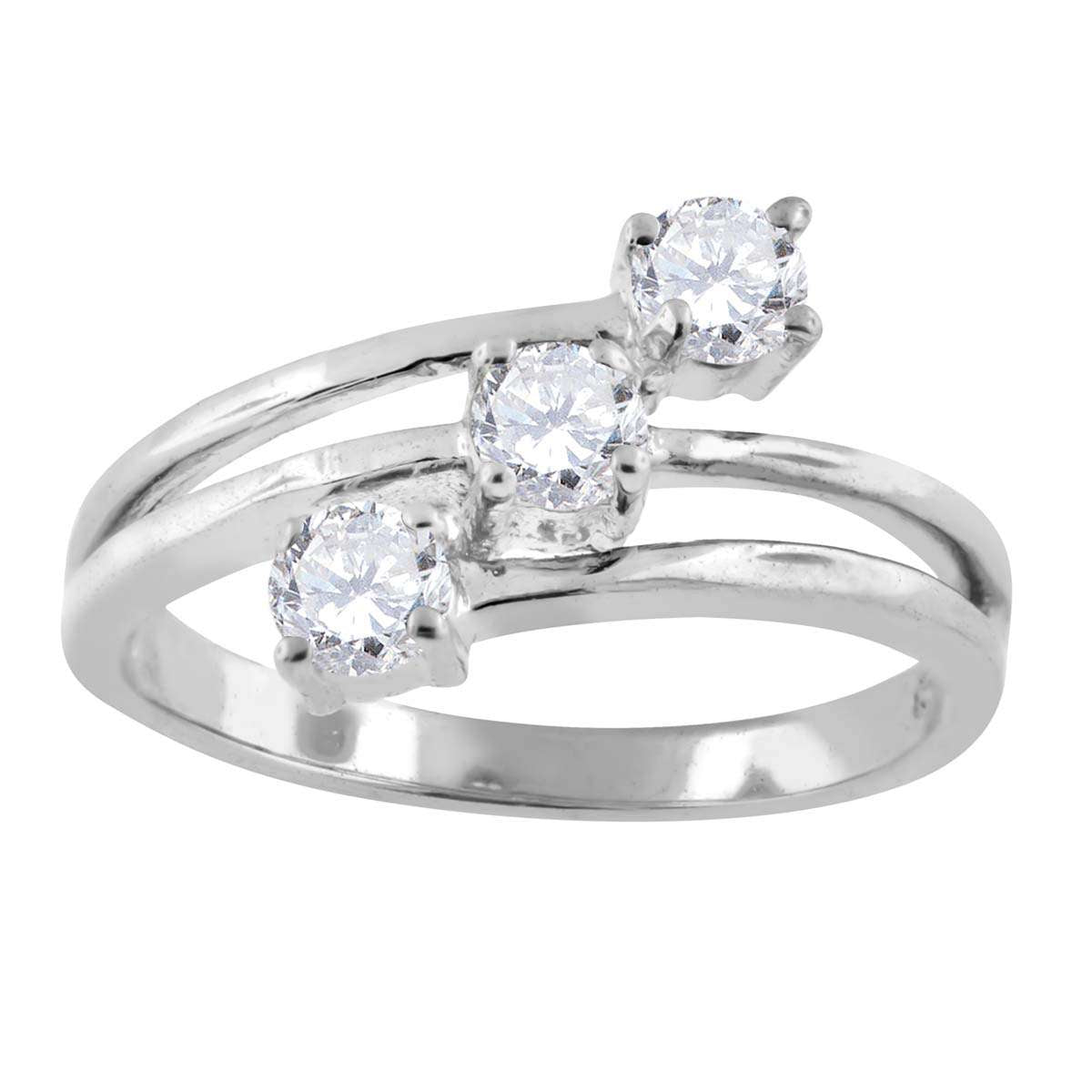0.50 Carat Natural Diamond Prong Set Three Stone Engagement Wedding Rings In 10K Rose White & Yellow Gold Mauli Jewels
