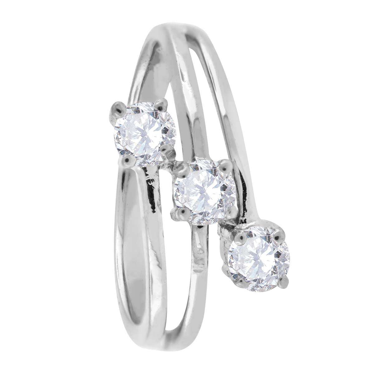 0.50 Carat Natural Diamond Prong Set Three Stone Engagement Wedding Rings In 10K Rose White & Yellow Gold Mauli Jewels