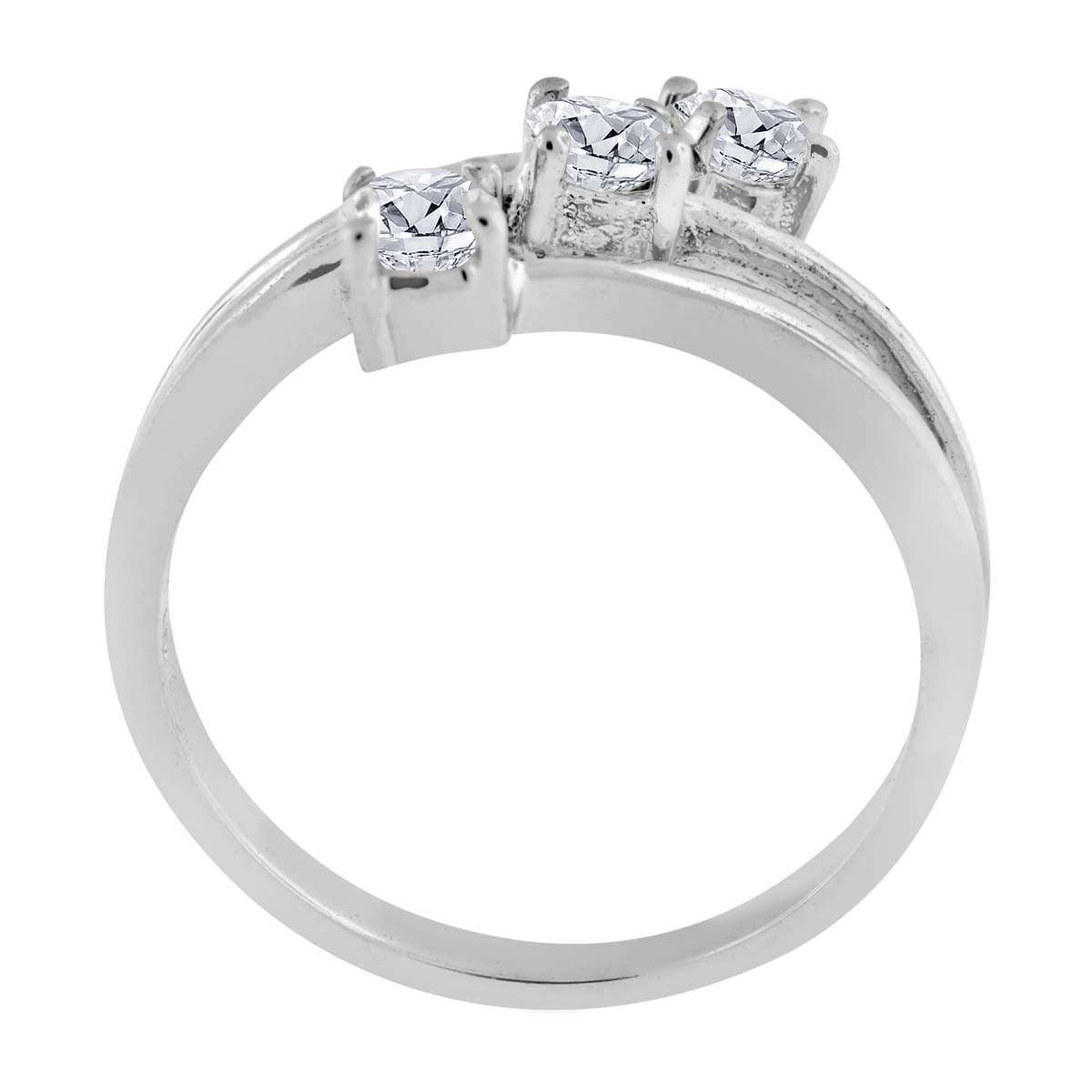 0.50 Carat Natural Diamond Prong Set Three Stone Engagement Wedding Rings In 10K Rose White & Yellow Gold Mauli Jewels