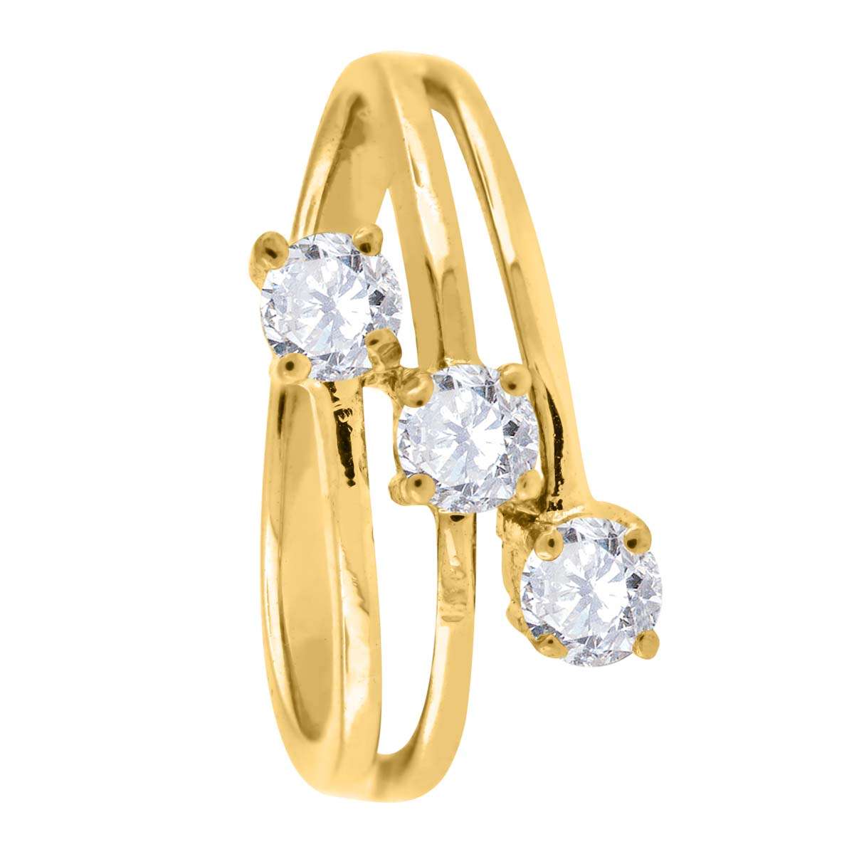 0.50 Carat Natural Diamond Prong Set Three Stone Engagement Wedding Rings In 10K Rose White & Yellow Gold Mauli Jewels