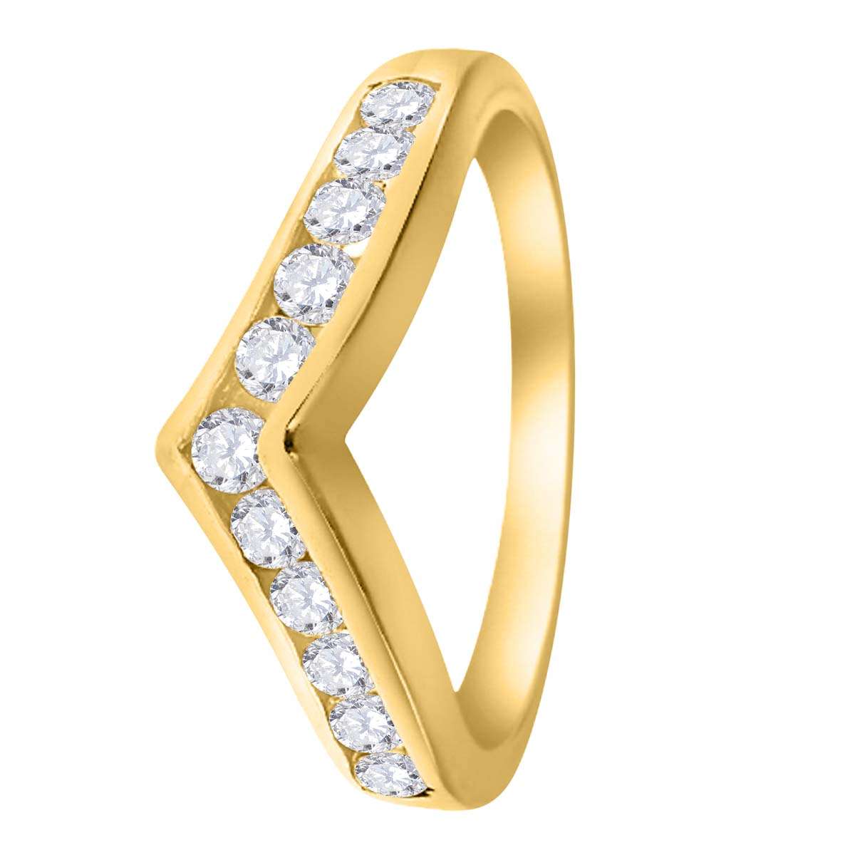 0.35 Carat Channel Set Diamond Curved Wedding Band In 10K Rose White & Yellow Gold Mauli Jewels