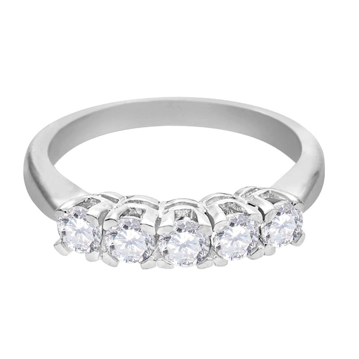 0.50 Carat Brilliant-Cut Diamond Five-Stone Classic Engagement Ring for Women in 10K Rose, White, or Yellow Gold Mauli Jewels