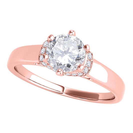 0.70 Carat Diamond Vintage Engagement Rings For Women In 14K Solid Rose White & Yellow Gold Mauli Jewels