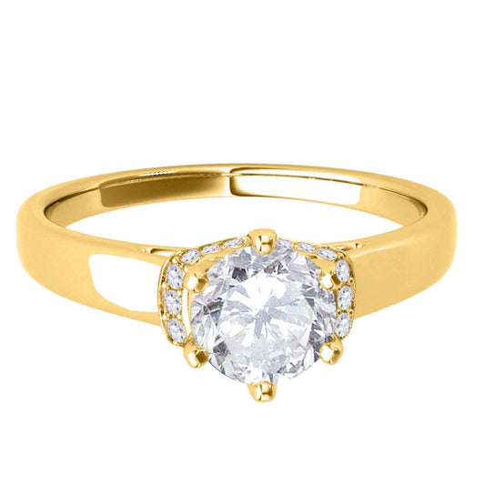 0.70 Carat Diamond Vintage Engagement Rings For Women In 14K Solid Rose White & Yellow Gold Mauli Jewels