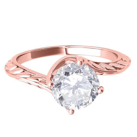 Mauli Jewels 0.35 Carat Sparkling Diamond Art Deco Solitaire Engagement Ring Prong 10K White Yellow Rose Gold Mauli Jewels