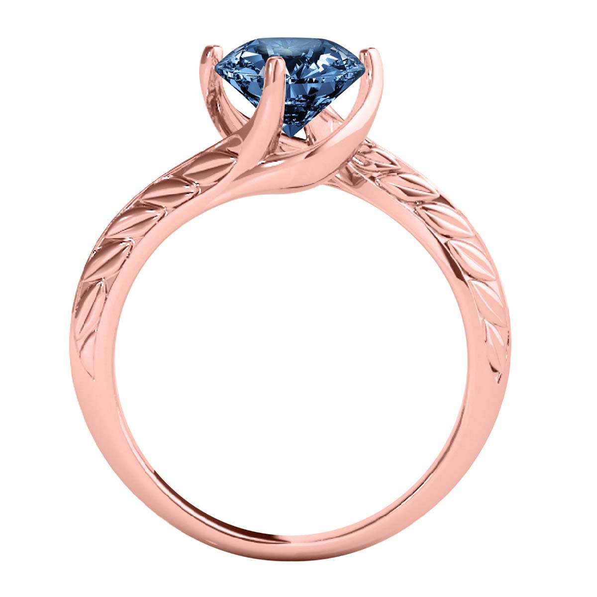 Mauli Jewels 1.00 Carat Sparkling Blue Diamond Art Deco Solitaire Engagement Ring Prong 10K White Yellow Rose Gold Mauli Jewels