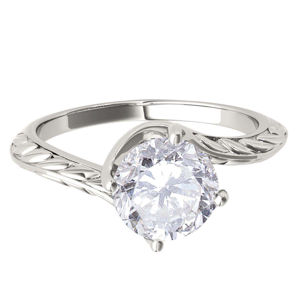 Mauli Jewels 0.35 Carat Sparkling Diamond Art Deco Solitaire Engagement Ring Prong 10K White Yellow Rose Gold Mauli Jewels
