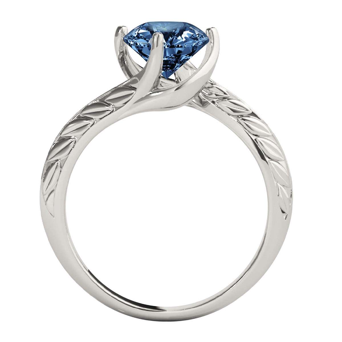 Mauli Jewels 1.00 Carat Sparkling Blue Diamond Art Deco Solitaire Engagement Ring Prong 10K White Yellow Rose Gold Mauli Jewels