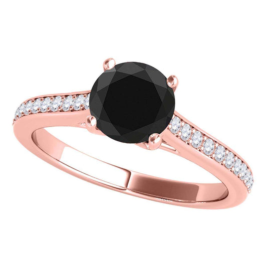 Mauli Jewels 1.75 Carat Black and White Diamond Engagement Rings for Women in 10K Rose, White, and Yellow Gold Mauli Jewels