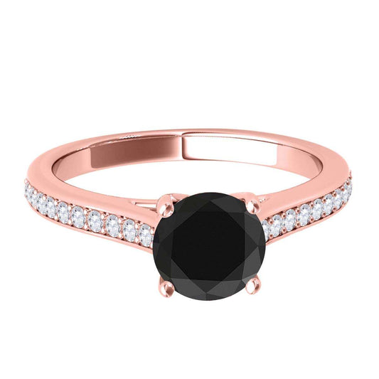 Mauli Jewels 1.75 Carat Black and White Diamond Engagement Rings for Women in 10K Rose, White, and Yellow Gold Mauli Jewels