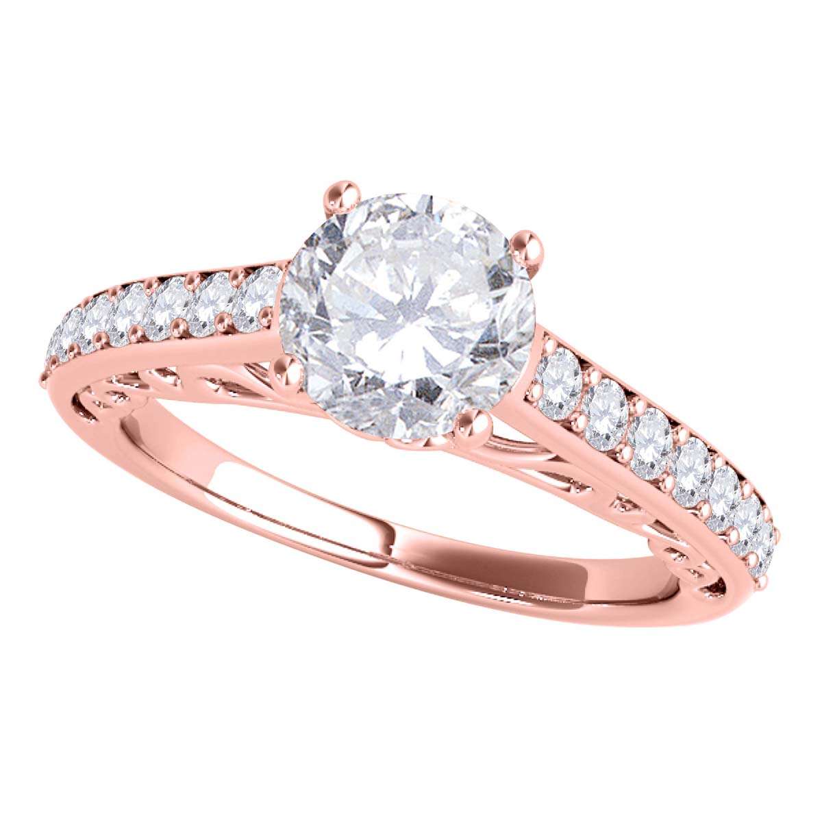 1.00 Carat Brilliant Cut Natural Diamond ( H-I/ I1-I2 ) Engagement Wedding Rings For Women In 14K Solid Gold Mauli Jewels
