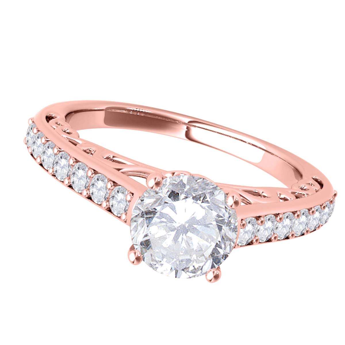 1.00 Carat Brilliant Cut Natural Diamond ( H-I/ I1-I2 ) Engagement Wedding Rings For Women In 14K Solid Gold Mauli Jewels