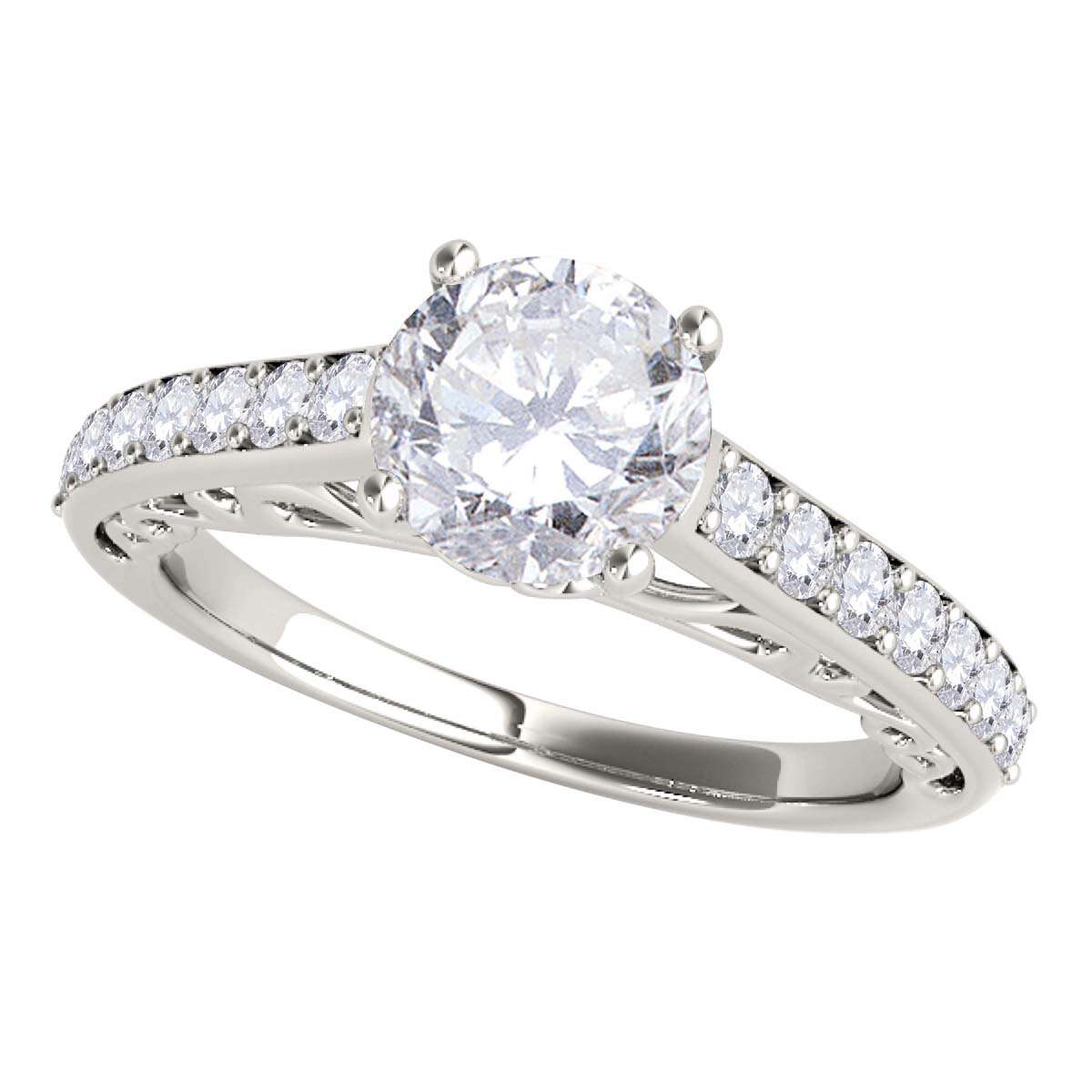 1.00 Carat Brilliant Cut Natural Diamond ( H-I/ I1-I2 ) Engagement Wedding Rings For Women In 14K Solid Gold Mauli Jewels
