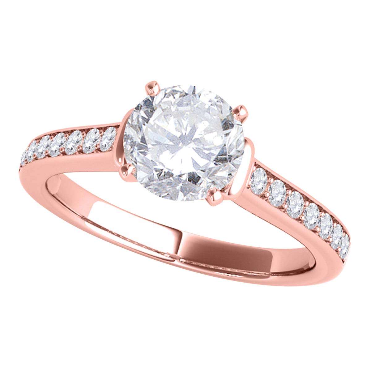 MAULIJEWELS 0.75 Carat Diamond Engagement Wedding Rings For Women In 14K White Yellow & Rose Gold Mauli Jewels