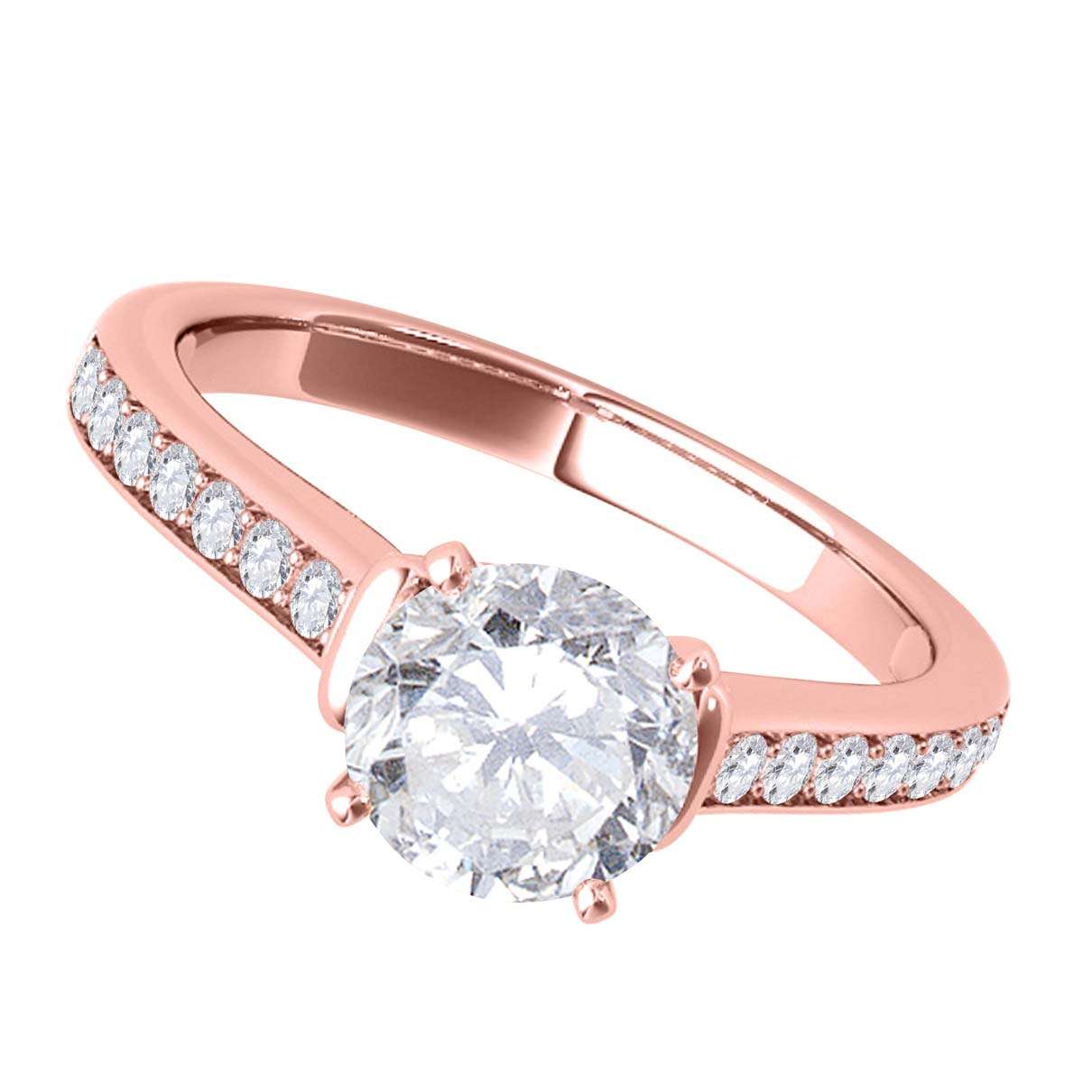MAULIJEWELS 0.75 Carat Diamond Engagement Wedding Rings For Women In 14K White Yellow & Rose Gold Mauli Jewels