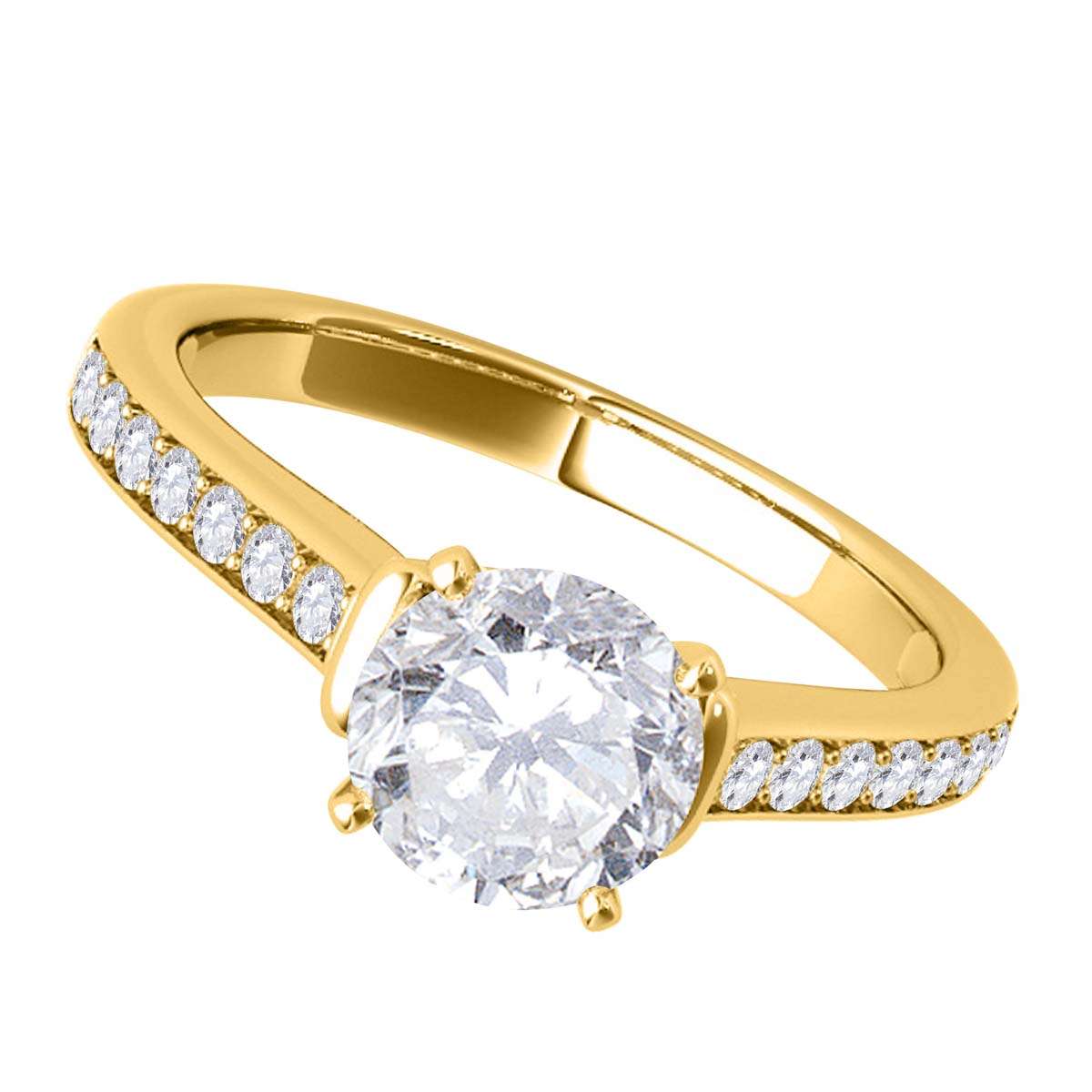 MAULIJEWELS 0.75 Carat Diamond Engagement Wedding Rings For Women In 14K White Yellow & Rose Gold Mauli Jewels