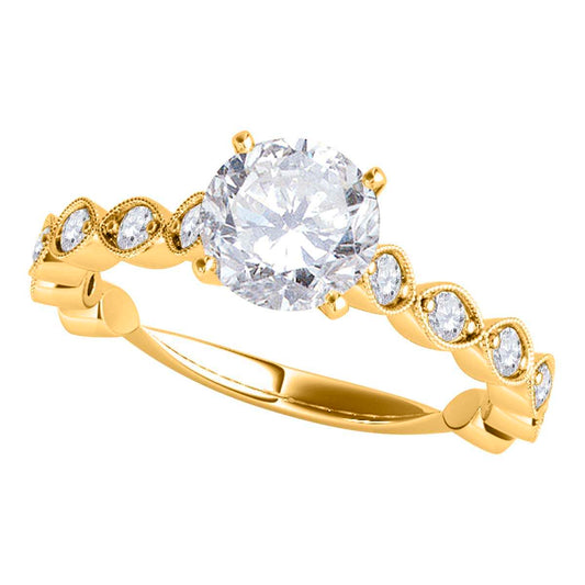 1.00 Carat Natural Diamond 14K Rose White & Yellow Gold Engagement Wedding Ring For Women Mauli Jewels