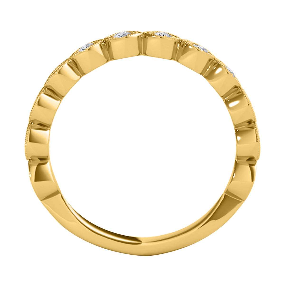 0.50 Carat Diamond Milgrained Wedding Engagement Band for Women In 14K White / Rose & Yellow Gold Mauli Jewels