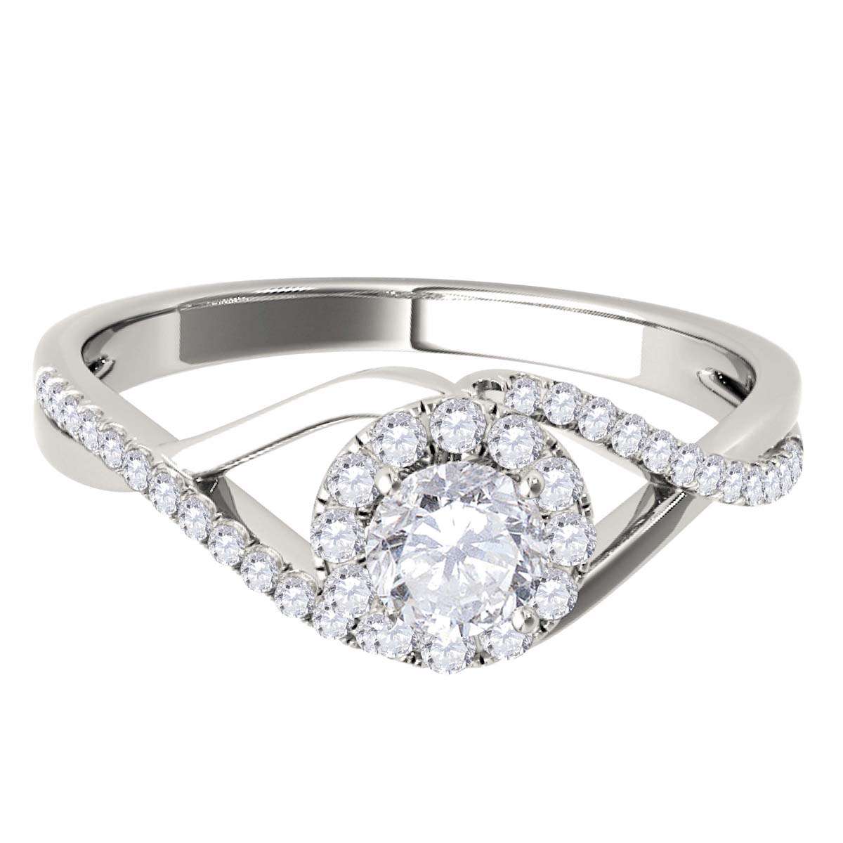 MauliJewels 0.50 Carat Halo Natural Diamond Engagement Wedding Rings for Women in 10K Rose, White & Yellow Gold Mauli Jewels