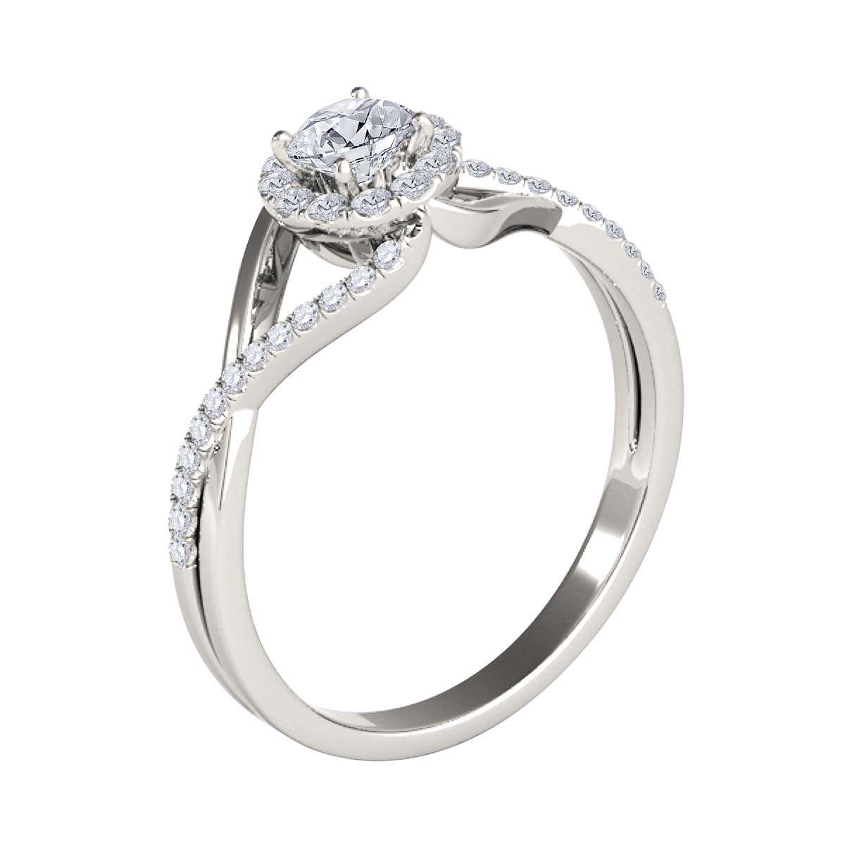 MauliJewels 0.50 Carat Halo Natural Diamond Engagement Wedding Rings for Women in 10K Rose, White & Yellow Gold Mauli Jewels